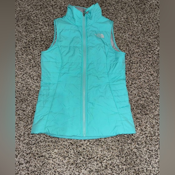 The North Face Girl’s Lightweight Puffer Vest Teal/Gray Size Medium (10/12) - Picture 1 of 5